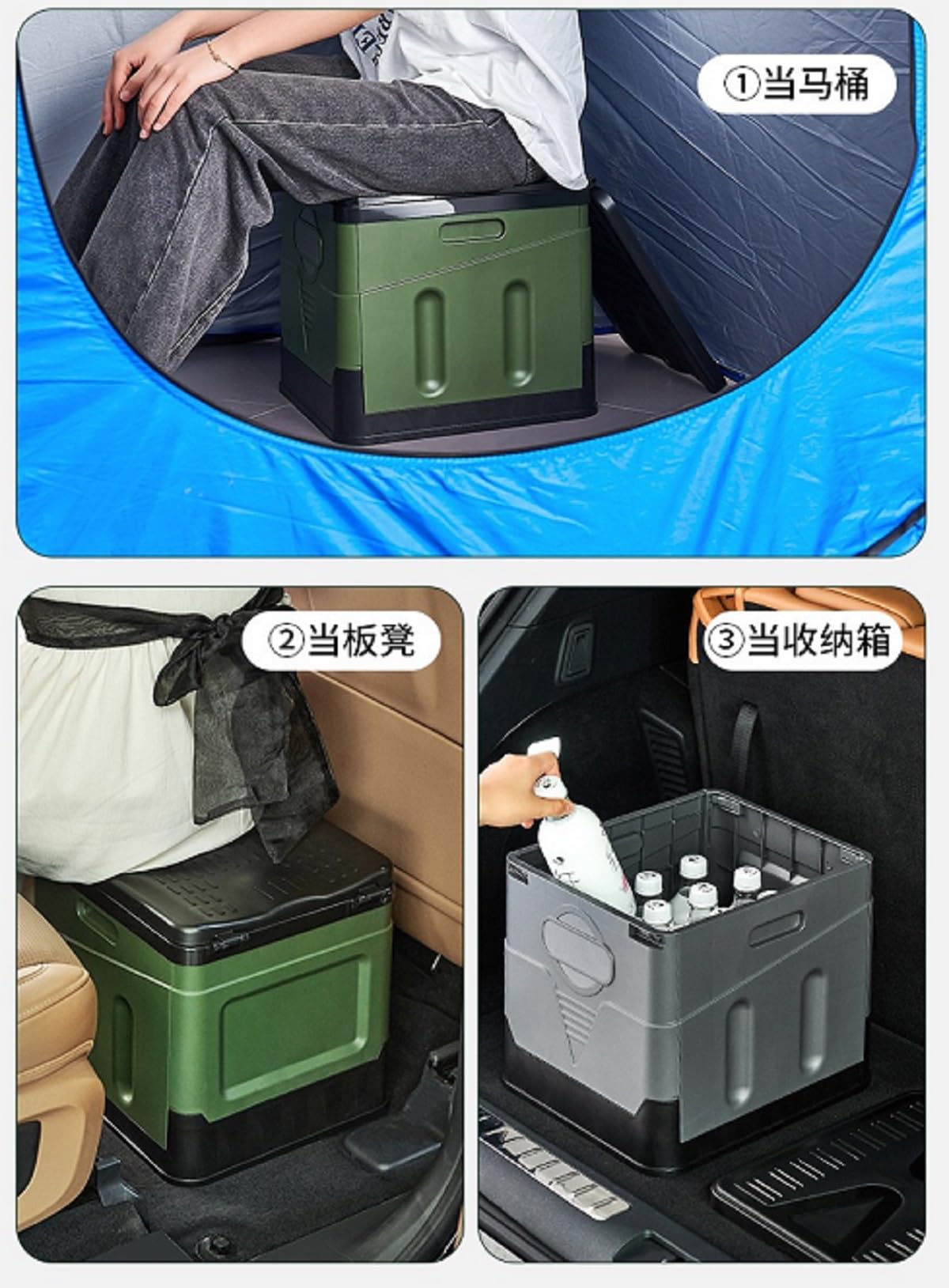 Folding Toilet Camping Toilet with lid Mobile Toilet with lid Split Toilet Outdoor Or Indoor Portable Toilet