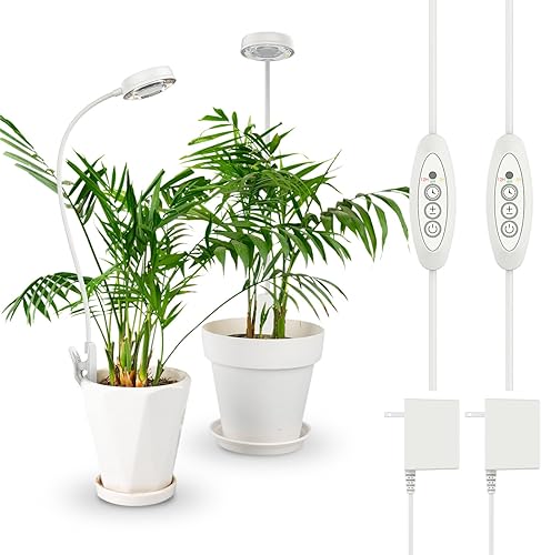 SANSI Luces de cultivo para plantas de interior, clip de maceta LED para plantas de espectro completo, lámpara de cultivo de plantas con 4 niveles