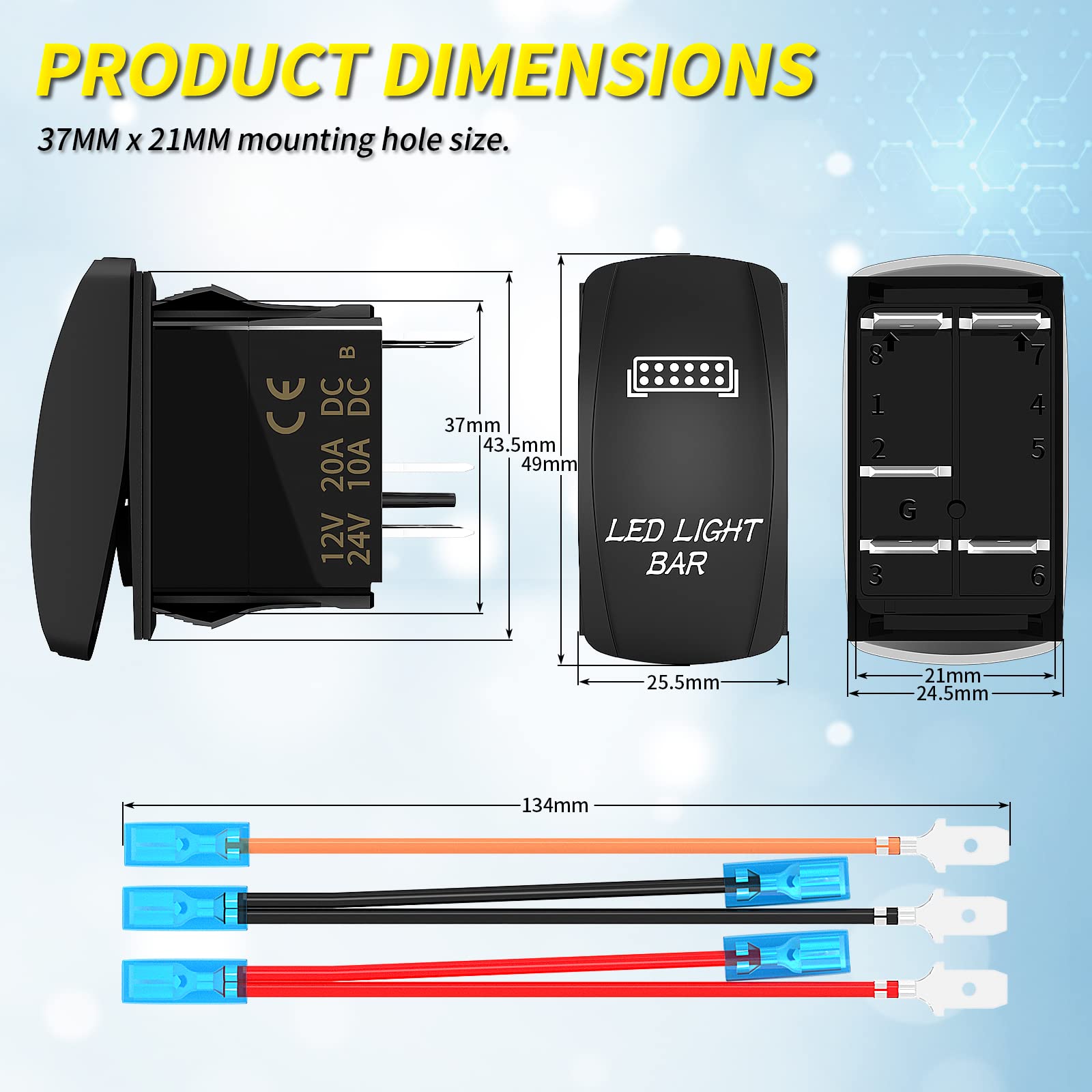 Snapklik.com : LED Light Bar Switch And Rear Light Toggle Switch ON/Off ...