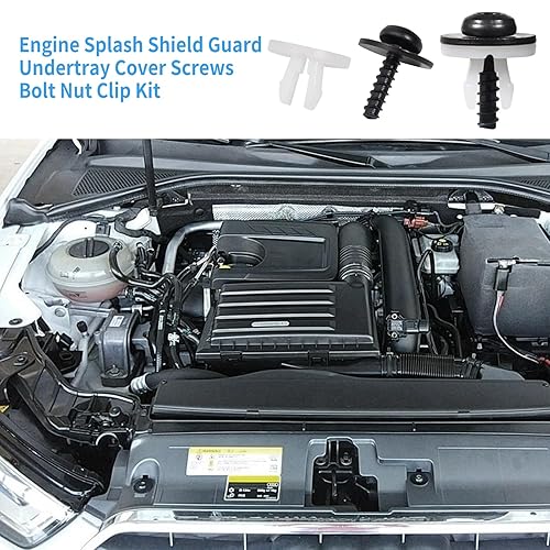 Miniatura 4 de WHALETAIL 10 juegos de tornillos para tapping de cubierta inferior de protección contra salpicaduras de motor, tornillos de cabeza Torx T30 y clip