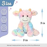 Vista 6 de Hopearl Adorable Vaca de Peluche Juguetes Coloridos, Ganado Lechero Suave de Felpa, Juguetes de Animales de Peluche Lindos, Regalos de Cumpleaños