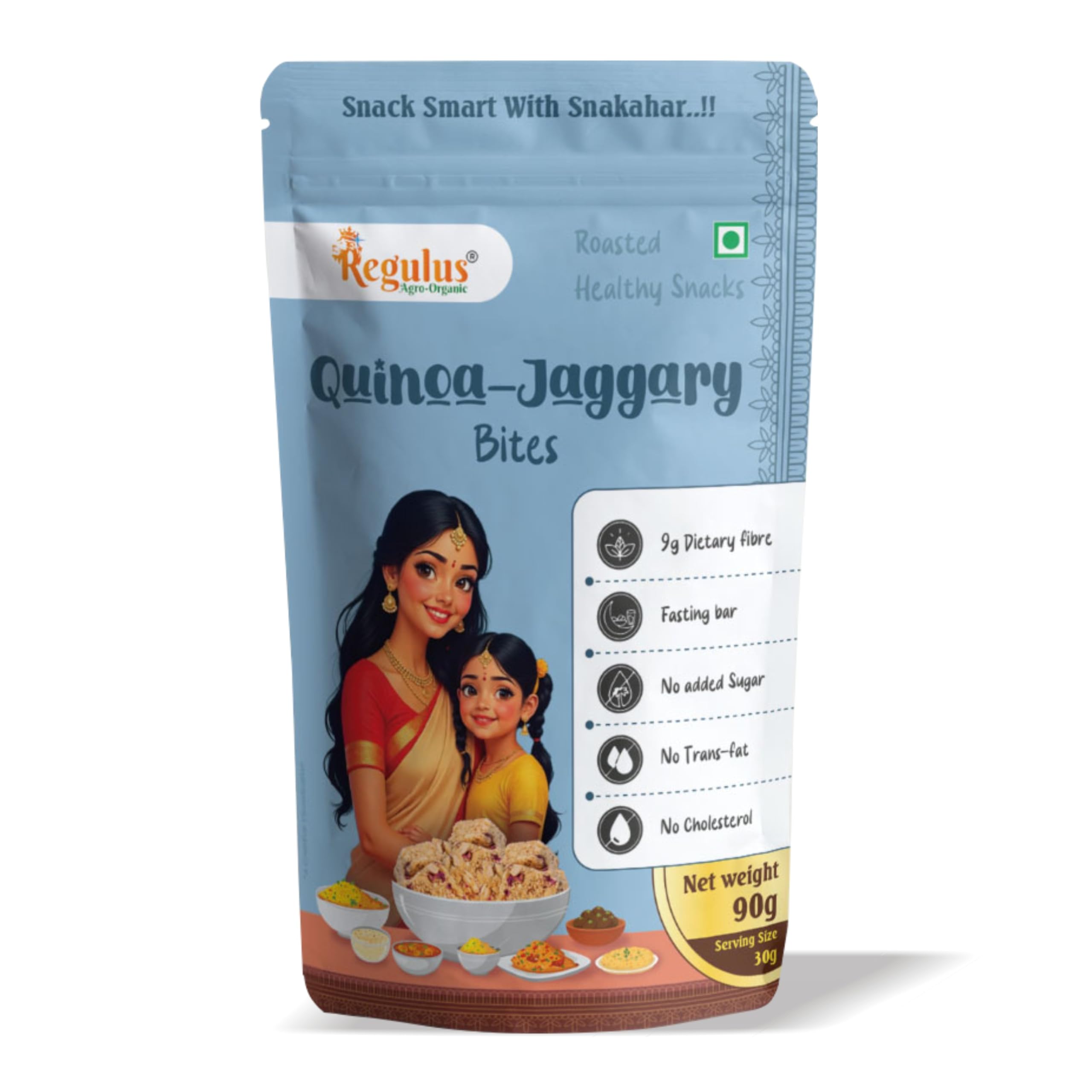 Regulus Quinoa Jaggery Bites 90g | Healthy Millet Bar with Jaggery | No Added Sugar, Gluten-Free | Fasting Energy Bites with Seeds & Rose Petals | No Trans Fat, No Cholesterol-image-42