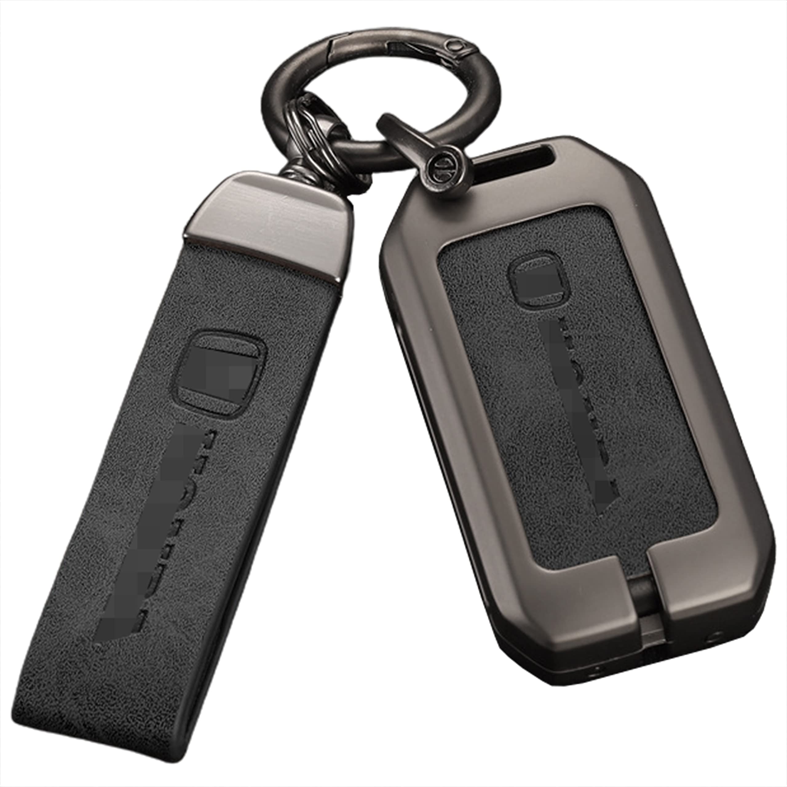 vol TTQK Key Case, Keychain,Metal Shell Cover Compatible with Honda Accord Civic Crown CRV Odyssey, etc., Smart Key Model Black