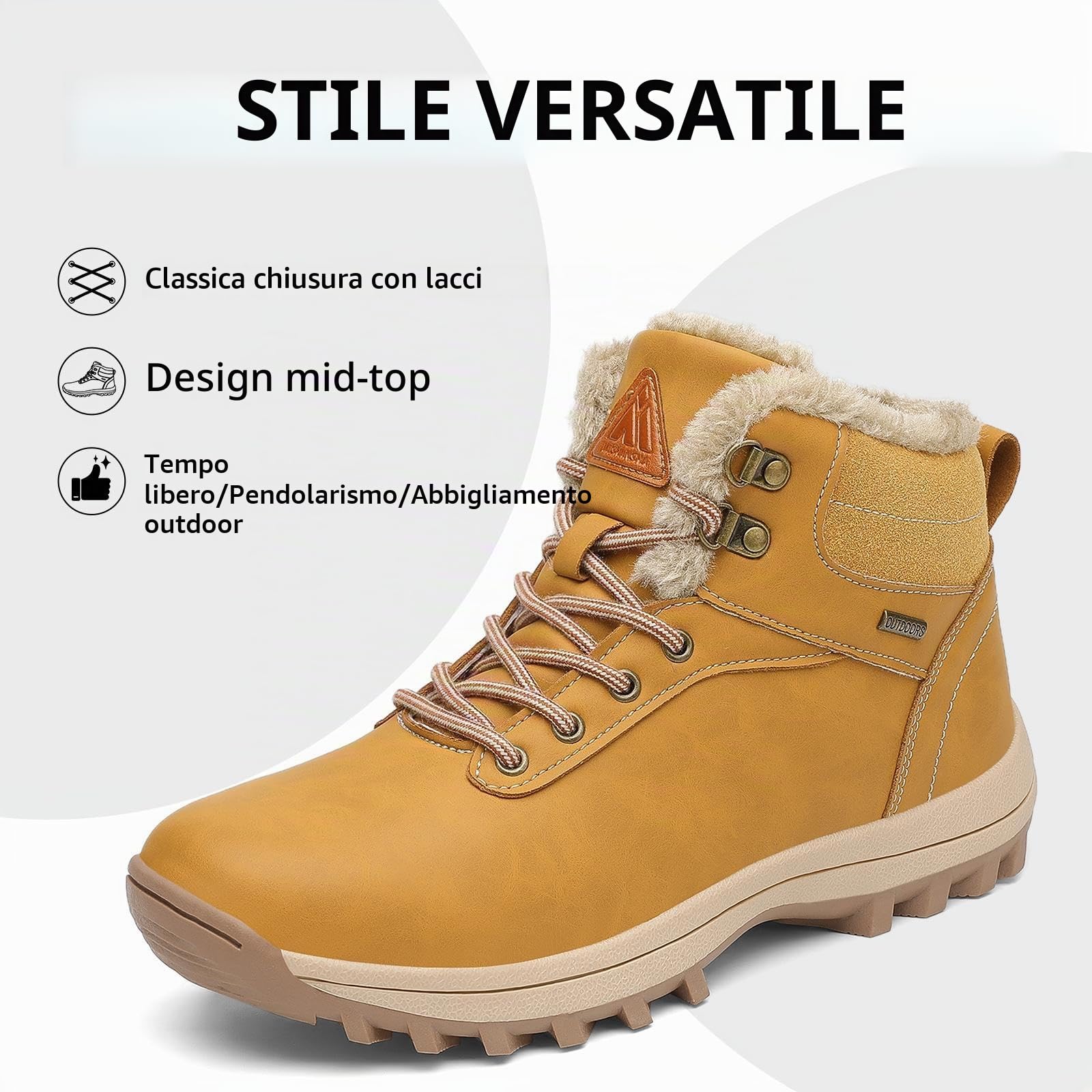 Mishansha Stivali Uomo Donna Invernali Impermeabili Stivaletti Neve Antiscivolo,Gr.36-48