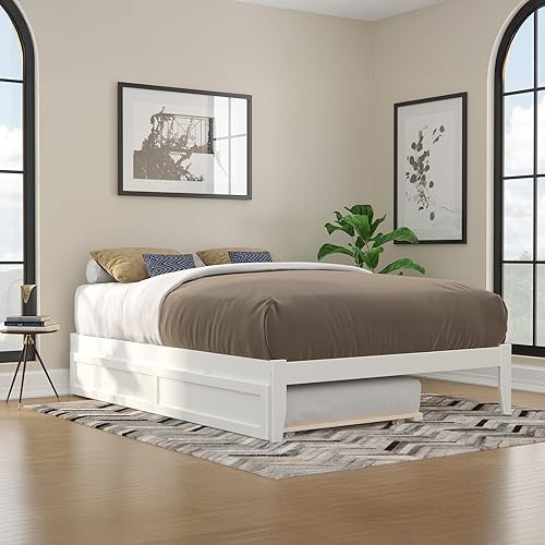 Miniatura 17 de AFI Colorado - Cama de plataforma de tamaño matrimonial con nido individual y estación de carga en color gris Gris,Blanco,Espresso,Nuez