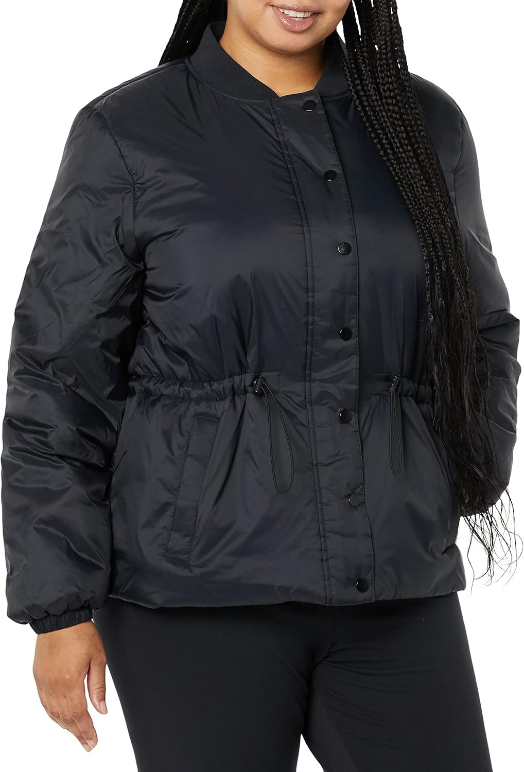 Amazon Essentials Women's Waist Padded Bomber Jacket - Image 4