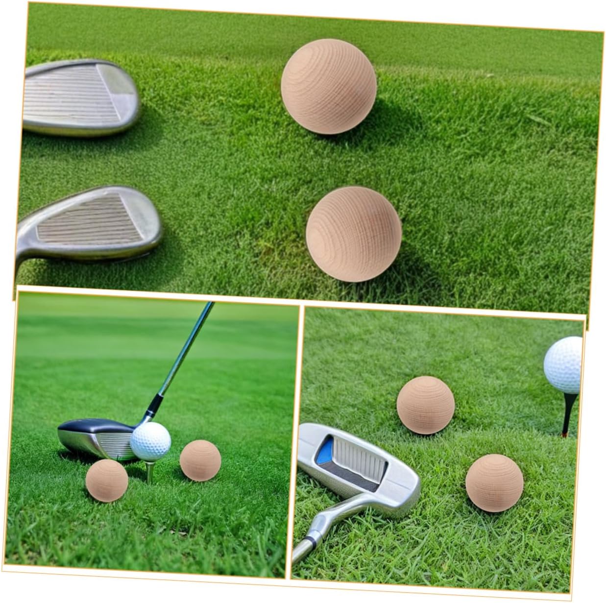 6pcs Wooden Croquet Balls Beechwood 4.5cm Unfinished Lawn Game Replacement Balls for Outdoor Backyard Golf and Casual Recreation Activities