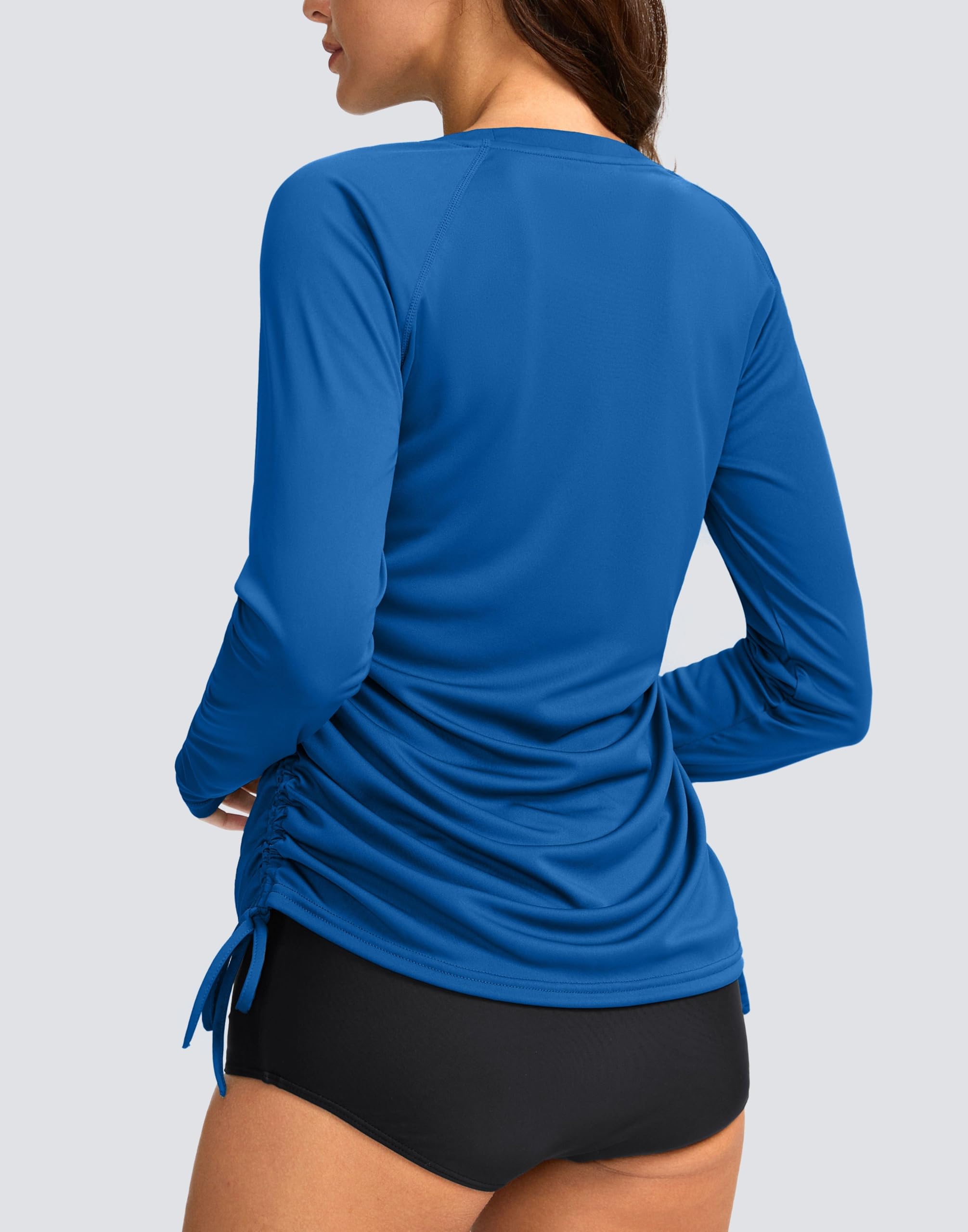 SANTINY Maillot de bain à manches longues UPF50+ Rashguard SPF pour femme avec protection solaire UV