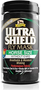 Absorbine UltraShield Equine Fly Mask, UV Protection, Horse Size Without Ears