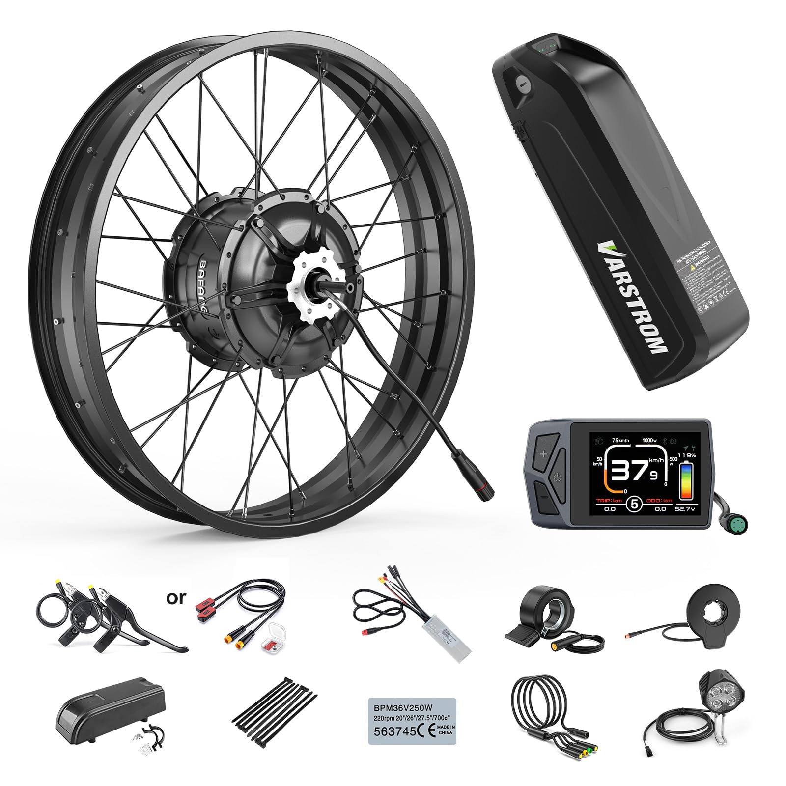 BAFANG 48V 1000W Ebike Conversion Kit with EKD01 TFT Display and 13Ah Ebike Battery for 20