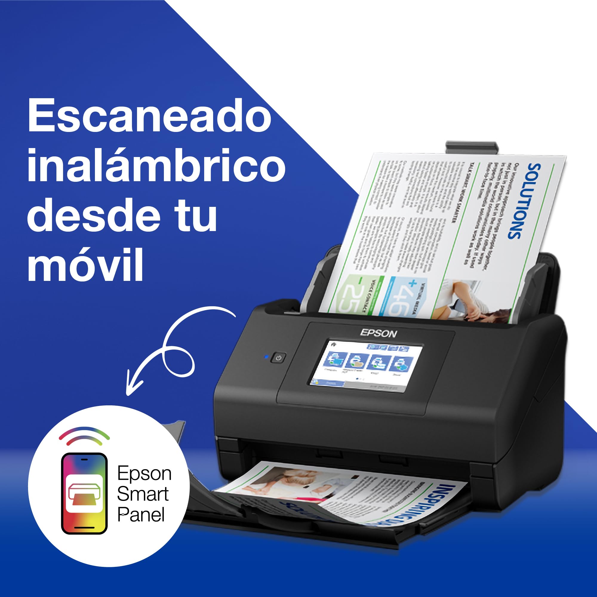 Epson - Workforce ES-580W, escáner de Documentos (sin PC, 35 páginas o 70 fotogramas por Minuto, hasta A4, escaneo a Doble Cara de una Sola Vez, orientación automática)