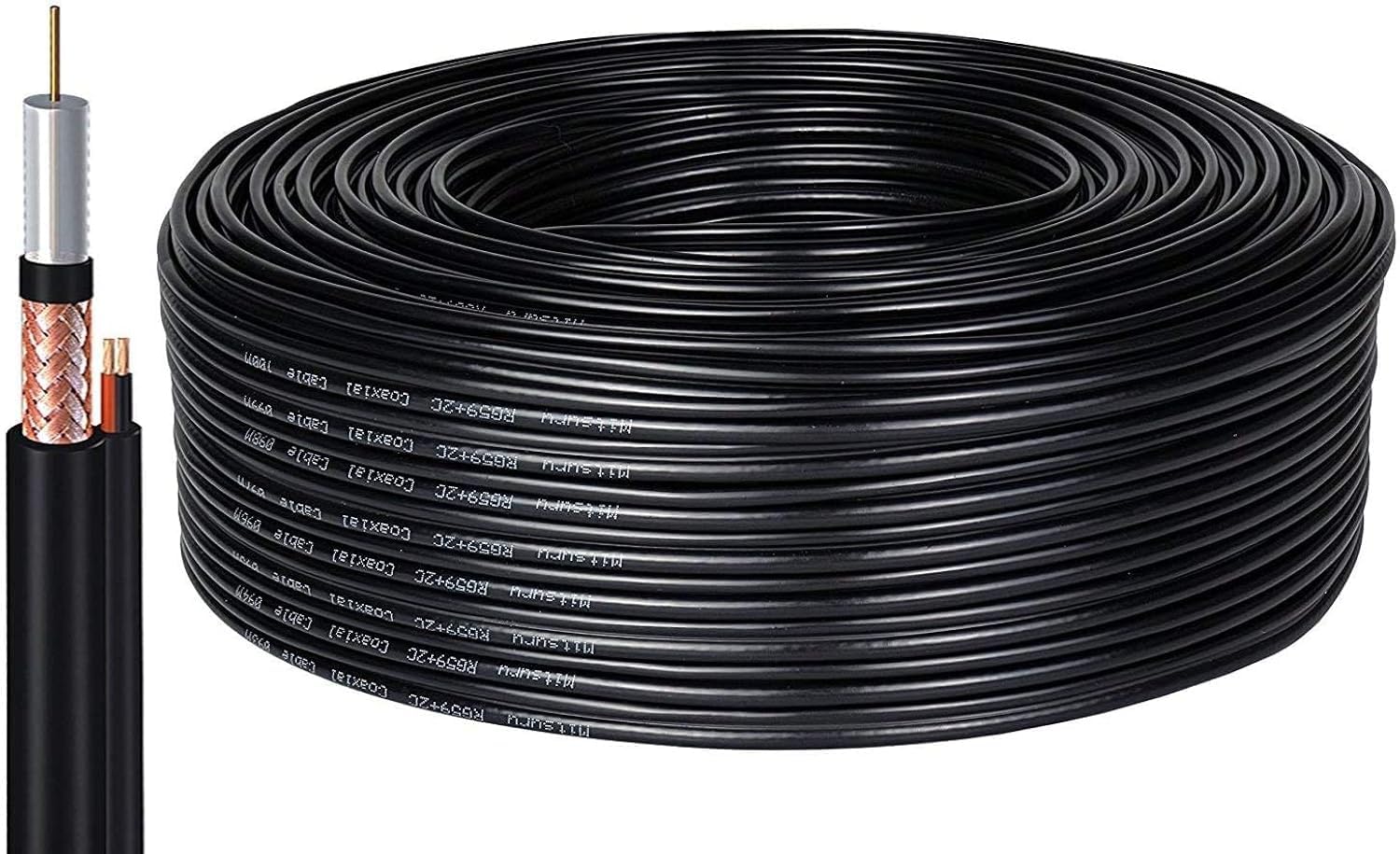 Câble coaxial RG59 0,58 mm de haute qualité pour surveillance extérieure