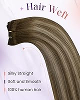 Vista 52 de LaaVoo Extensiones de cabello humano real para coser, extensiones de cabello humano de doble trama, color negro azabache, 18 pulgadas, 3.53 onzas