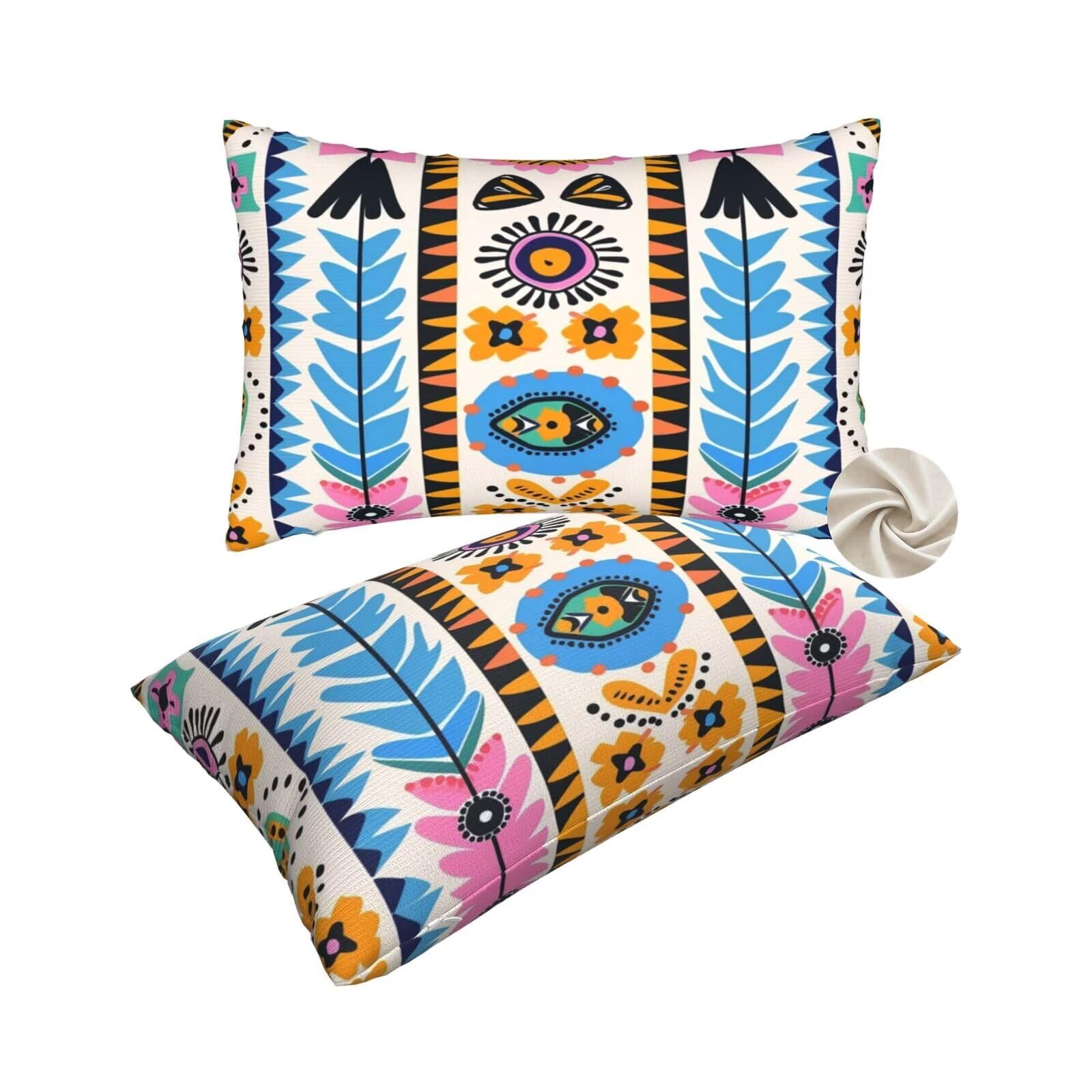 Coussin décoratif taies d'oreillers 50x80 cm style indien finitions soignées zt176