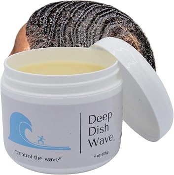 Deep Dish Wave Pomade 100% Pure All Natural 360 Waves Hair Cream - Superior Wave Grease for Men- Wave Butter for Perfect 360 Waves 4oz