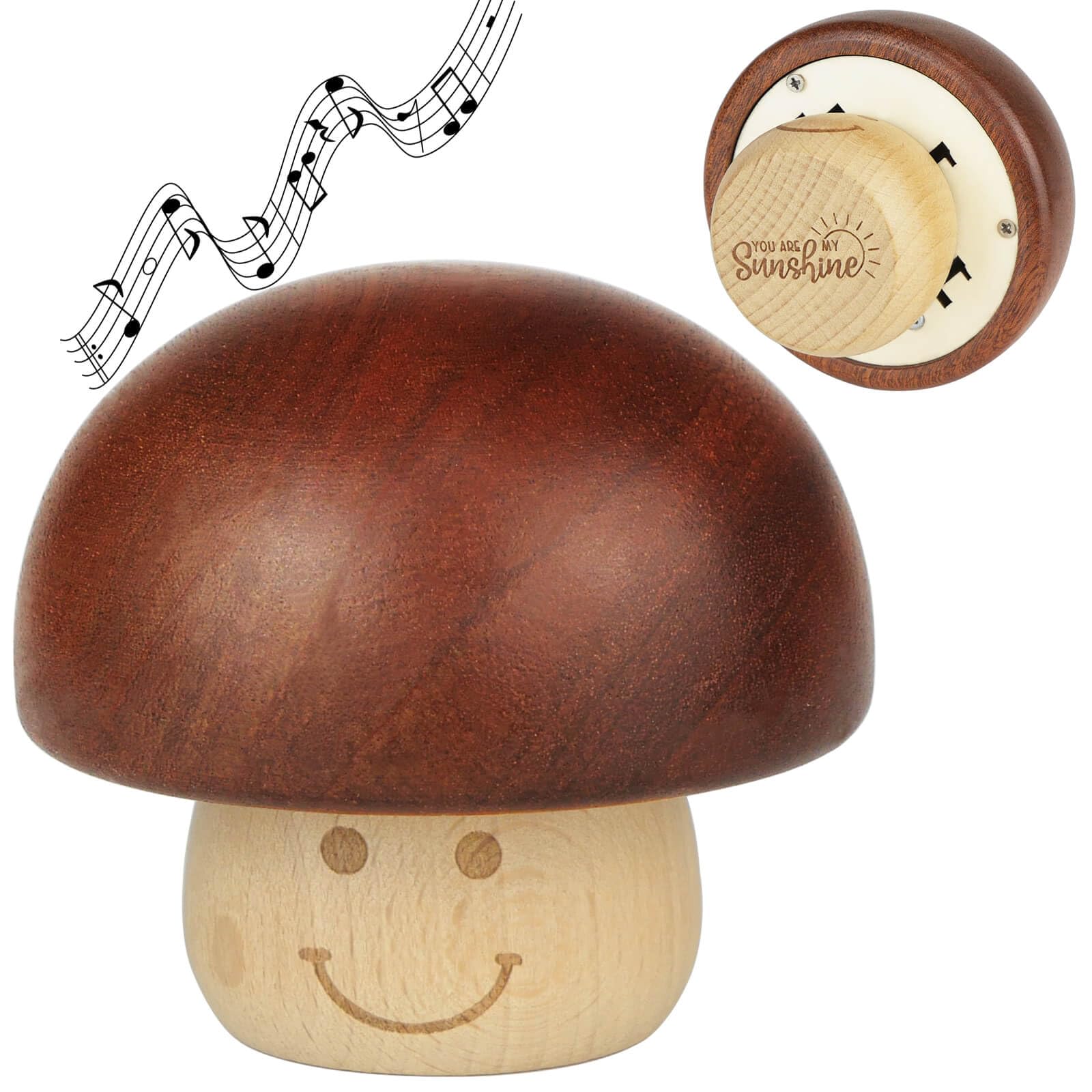 Carillon Musicale In Legno Inciso "You Are My Sunshine" - Scatola Rotonda Vintage - Regalo Per Fidanzati, Anniversario, Matrimonio