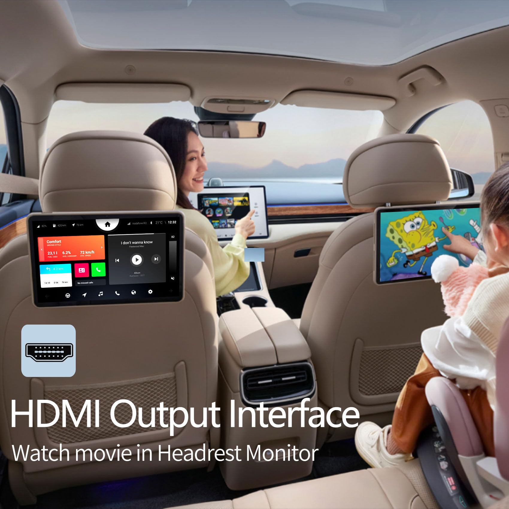 Bezprzewodowy adapter Carplay, 2 w 1, Android Auto Wireless Adapter 2025 AI Box Carplay z wejściem HDMI, obsługa karty SIM YouTube, TikTok, TF, mini pudełko do gry CarPlay, Android Auto