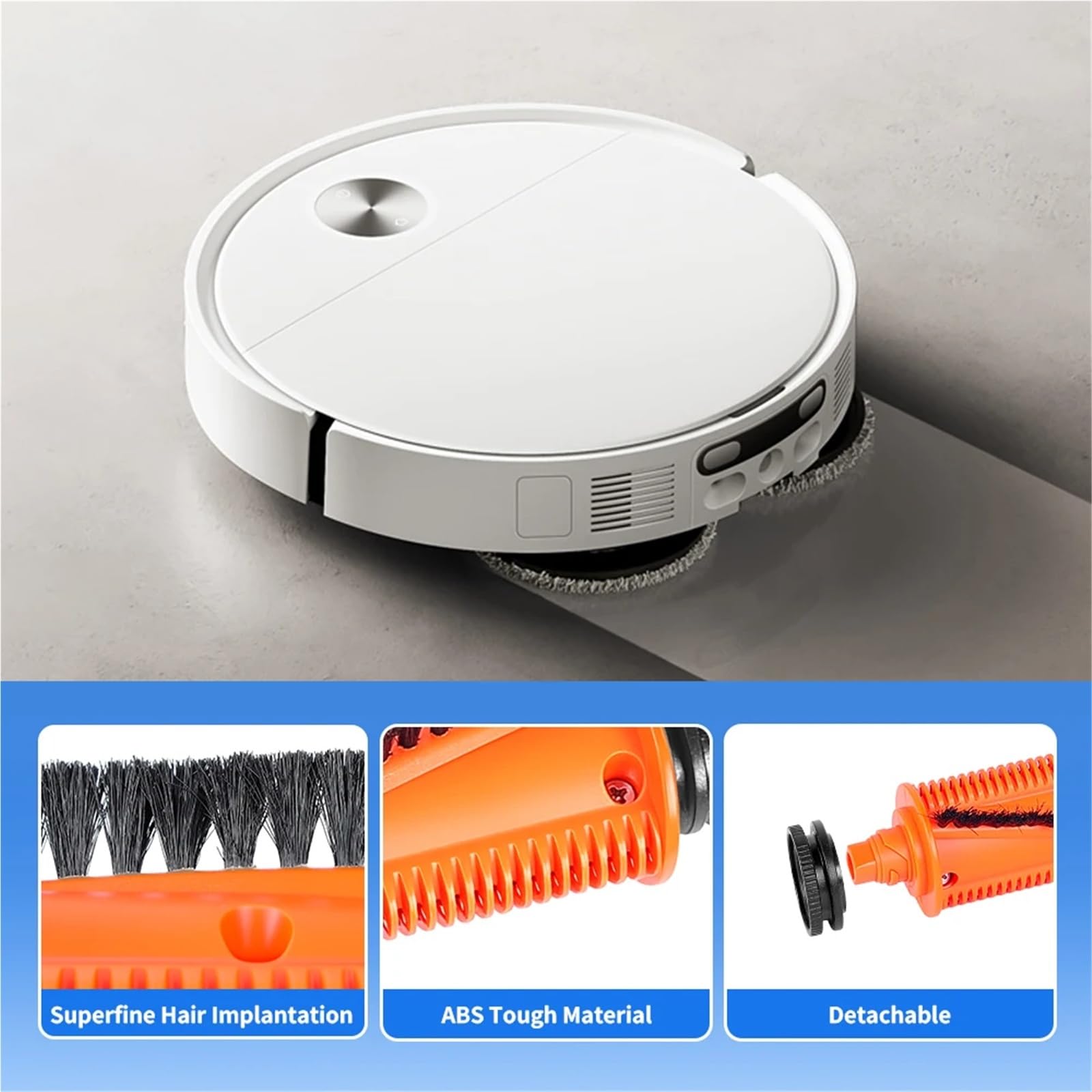 Anti-Tangle Cutting Hair Roller Brush Durable Long Lasting Compatible With Xiaomi Mijia 5 Pro,Compatible With OV21CN Robot Vacuum Cleaner Spare Part(2PCS)