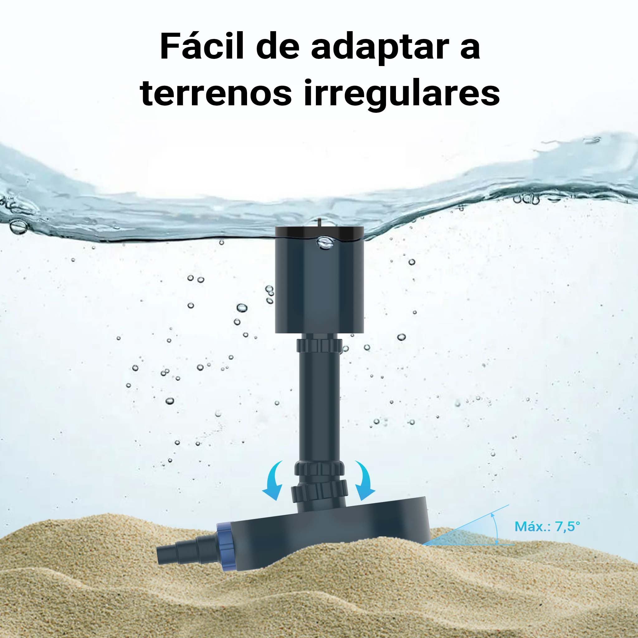 ‌SunSun Desnatador CSP-40 skimmer de pie espumador de uso flexible hasta 40 m² superficie de estanque