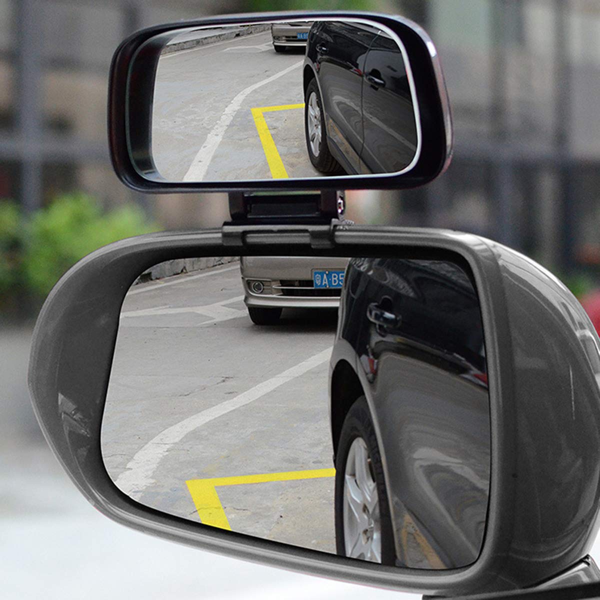 Rétroviseur d'angle mort, Miroir d'angle Mort pour Voiture Grand Angle 360 Réglable Rétroviseur 2pcs | Esenlong Lot de 2 rétroviseurs universels pour angle mort - Rotation - Grand angle réglable - Noir