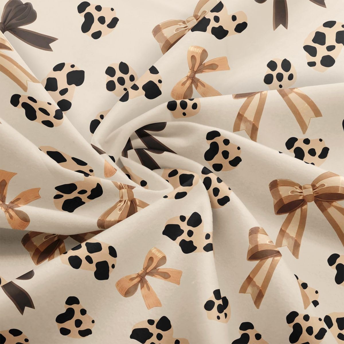 Homewish Grid Bow Fabric by The Yard,Butterfly Bowknot Leopard Print Upholstery Fabric for Sewing Lover,Trendy Outdoor Fabric Crafting Supplies,Cheetah Bows 3 Yard,108" L x 59" W image 4