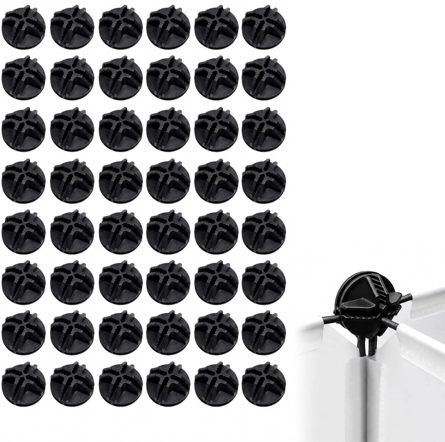 Livawnd 50Pcs Black Wire Cube Connectors, ABS Plastic Interlocking Connectors for Modular Storage, Grid Panels, Closet Organiser & DIY Storage Unit