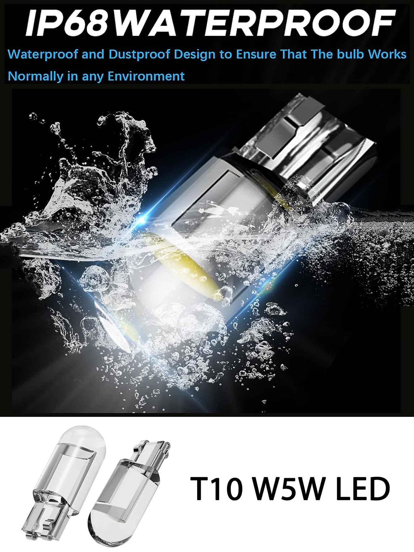 W5W LED Lamp, OUSHI T10 501 194 168 2825 12V Superheldere Vervangende Lampen Voor Auto Interieur Dome Kaartdeur Courtesy Kentekenverlichting, 6500K Xenon Wit (Pak Van 4