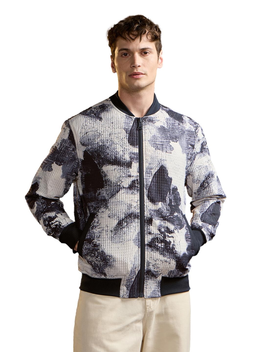 the bear house Men's Camouflage Printed Bomber Jacket-picture-29
