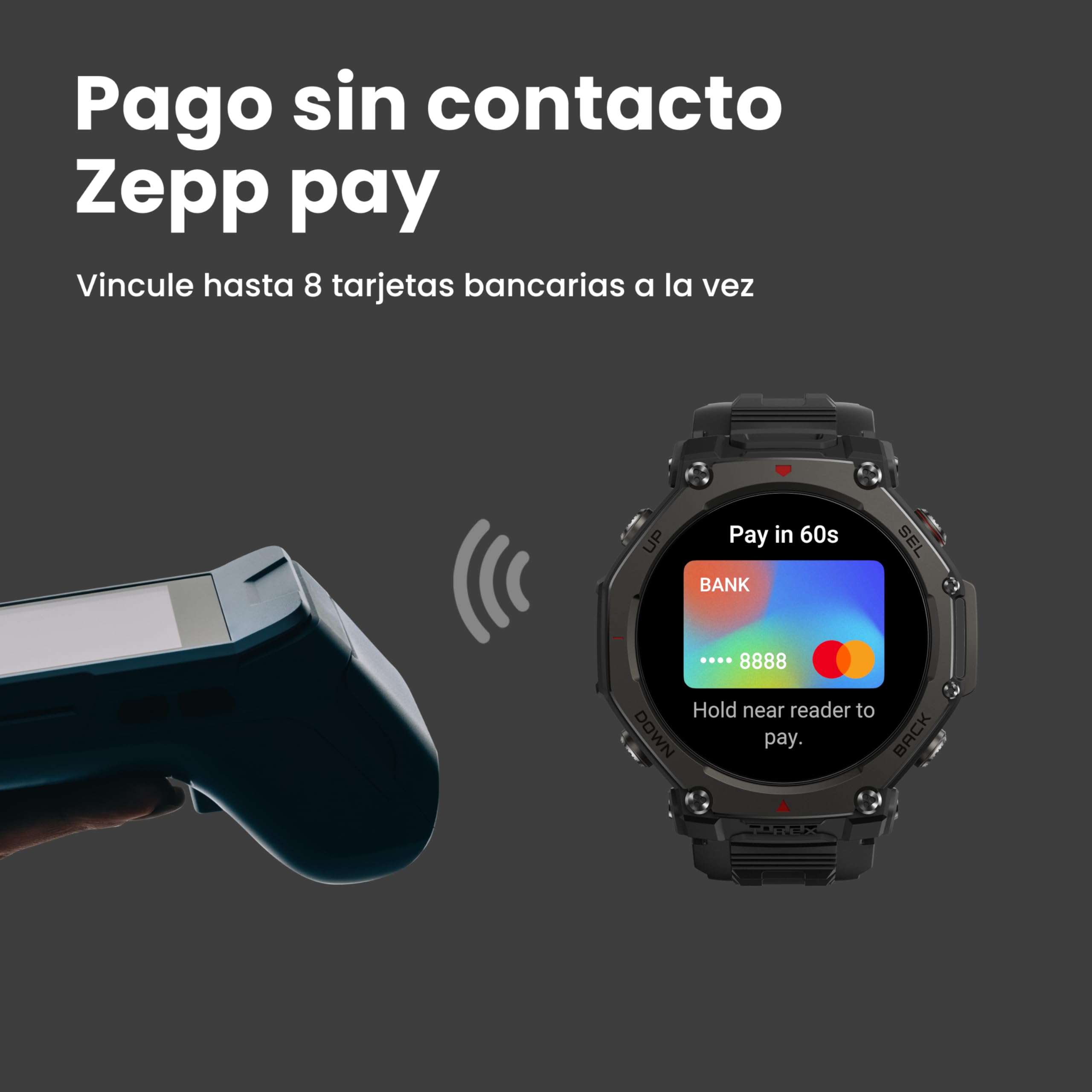 Amazfit T-Rex 3 Pro Reloj Inteligente Deportivo para Hombre, Pantalla AMOLED de Zafiro, Bisel de Titanio, GPS de Banda Dual, Mapas Sin Conexión, Linterna Incorporada, para Android iPhone