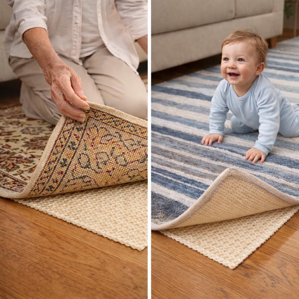 Antidérapant pour tapis Galeone | dessous de tapis antidérapant en PVC – sécurité quotidienne | protection sol – dessous de tapis lavable – idéal pour toutes les pièces | largeur standard 80 cm – 80 x