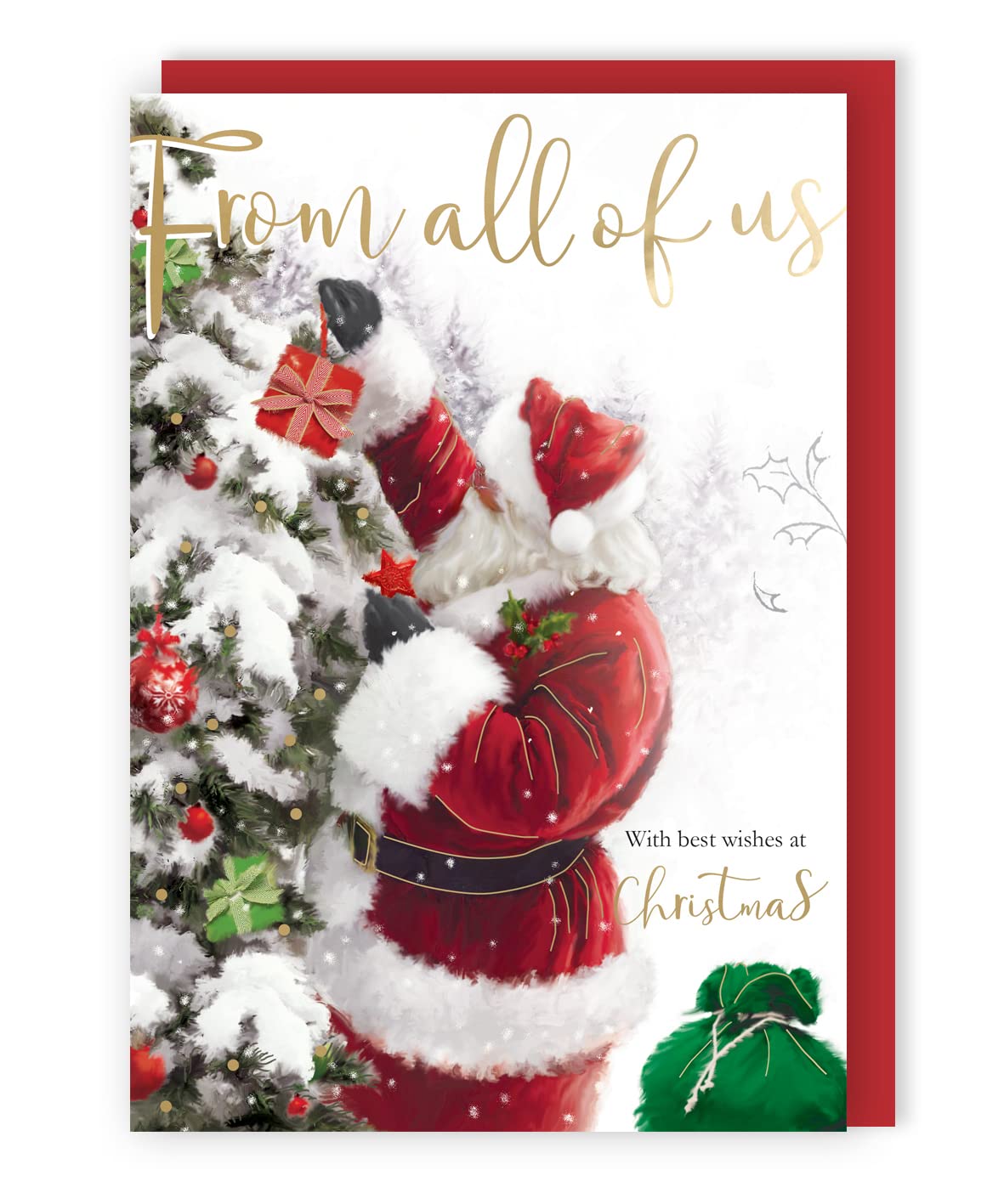 from All of Us Singing Musical Christmas Card Xmas Sound of Christmas Range XSING013, red, 16cm x 24cm - Image 2