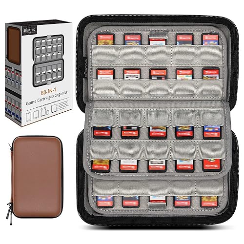 sisma 80 Switch Game Holder Storage Case Compatible with Nintendo Switch Game Cards or SD Cards, Game Cartridges Organizer Hard Shell Travel