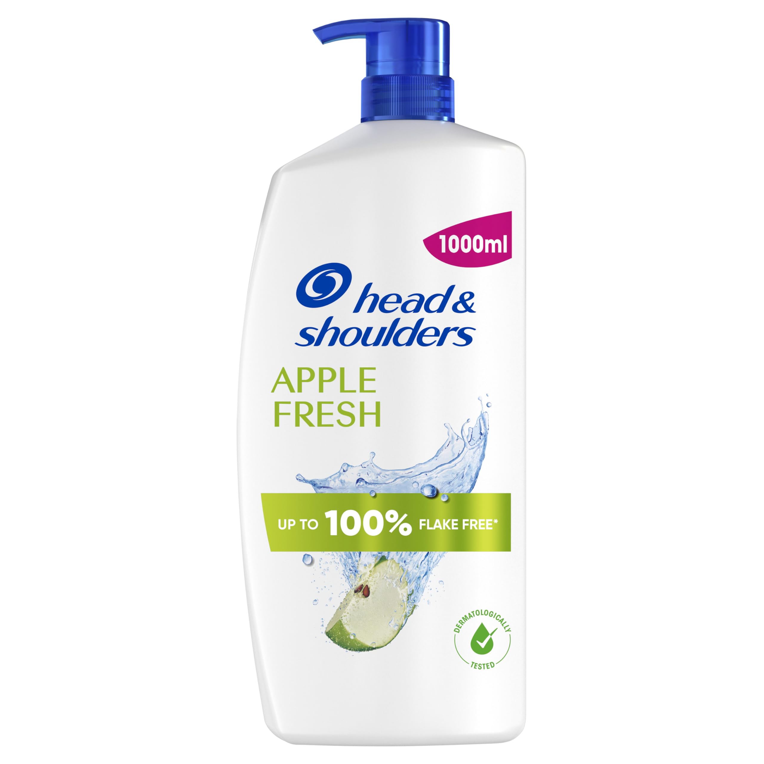 Head & Shoulders Shampoo Antiforfora Apple Fresh 1000ml con Dosatore, Uso Quotidiano. Fino al 100% Protezione dalla Forfora, Clinicamente Testato. Tutti i Tipi di Capelli. Freschezza, Profumo di Mela