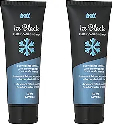 Gel Lubrificante Ice Black Menta 50ml Intt À Base d'Água Gela e Aquece - 2un