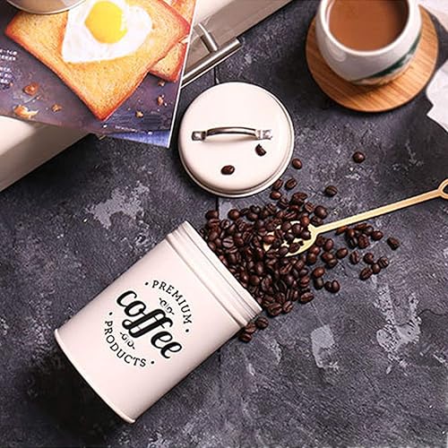 Miniatura 6 de Hedume Juego de 3 recipientes herméticos de cocina con tapas, café, té, contenedores de metal de azúcar, tarros decorativos de cocina anidables,