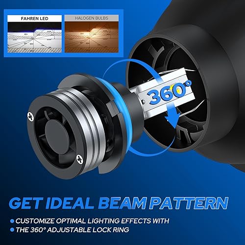 Miniatura 4 de FAHREN Bombilla LED 9007HB5, 24000 lúmenes, 24000 lúmenes, blanco frío 6000 K, impermeable IP68, reemplazo halógeno de haz alto y bajo, paquete de 2