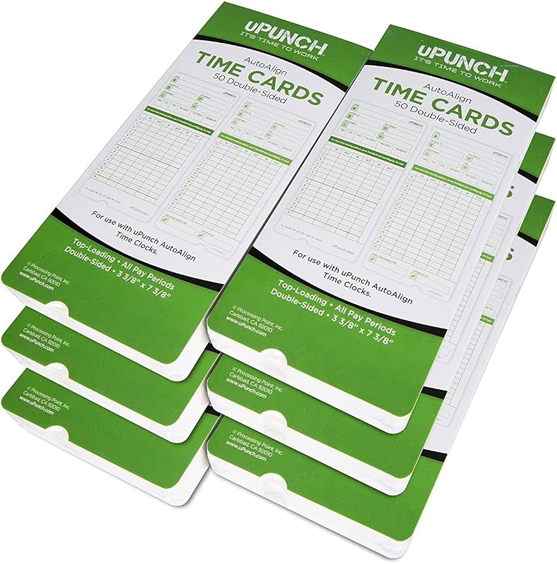 Tarjetas de tiempo uPunch 300 para relojes de tiempo AutoAlign verdes HN3000 (HNTCG1300)