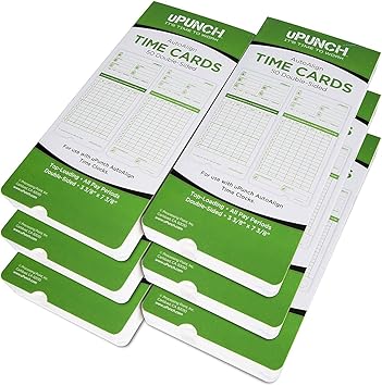 uPunch 300 Time Cards for Green HN3000 AutoAlign Time Clocks HNTCG1300