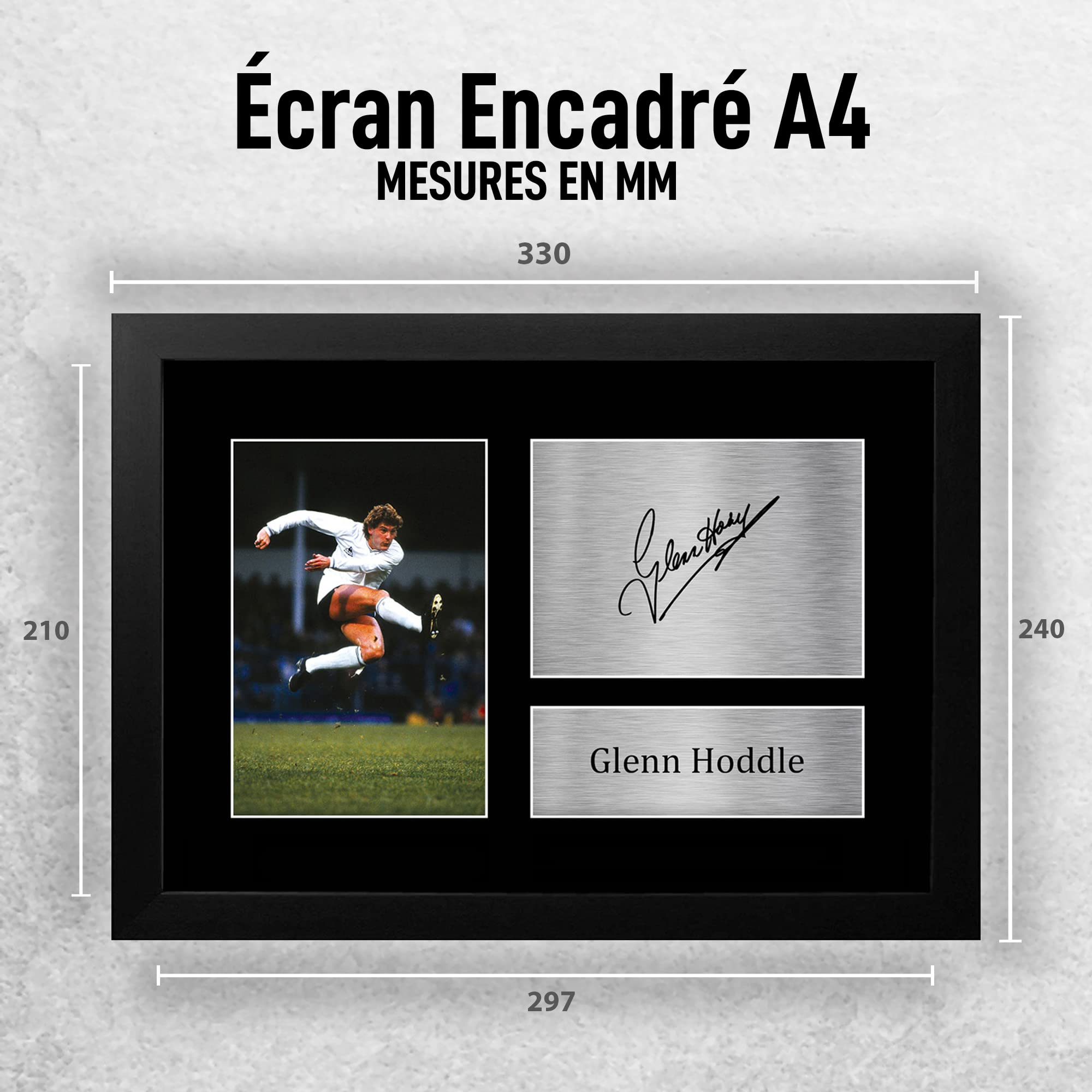 HWC Trading FR A4 Glenn Hoddle Cadeaux imprimés photo autographe signée pour les fans de football et les supporters - A4 Encadré