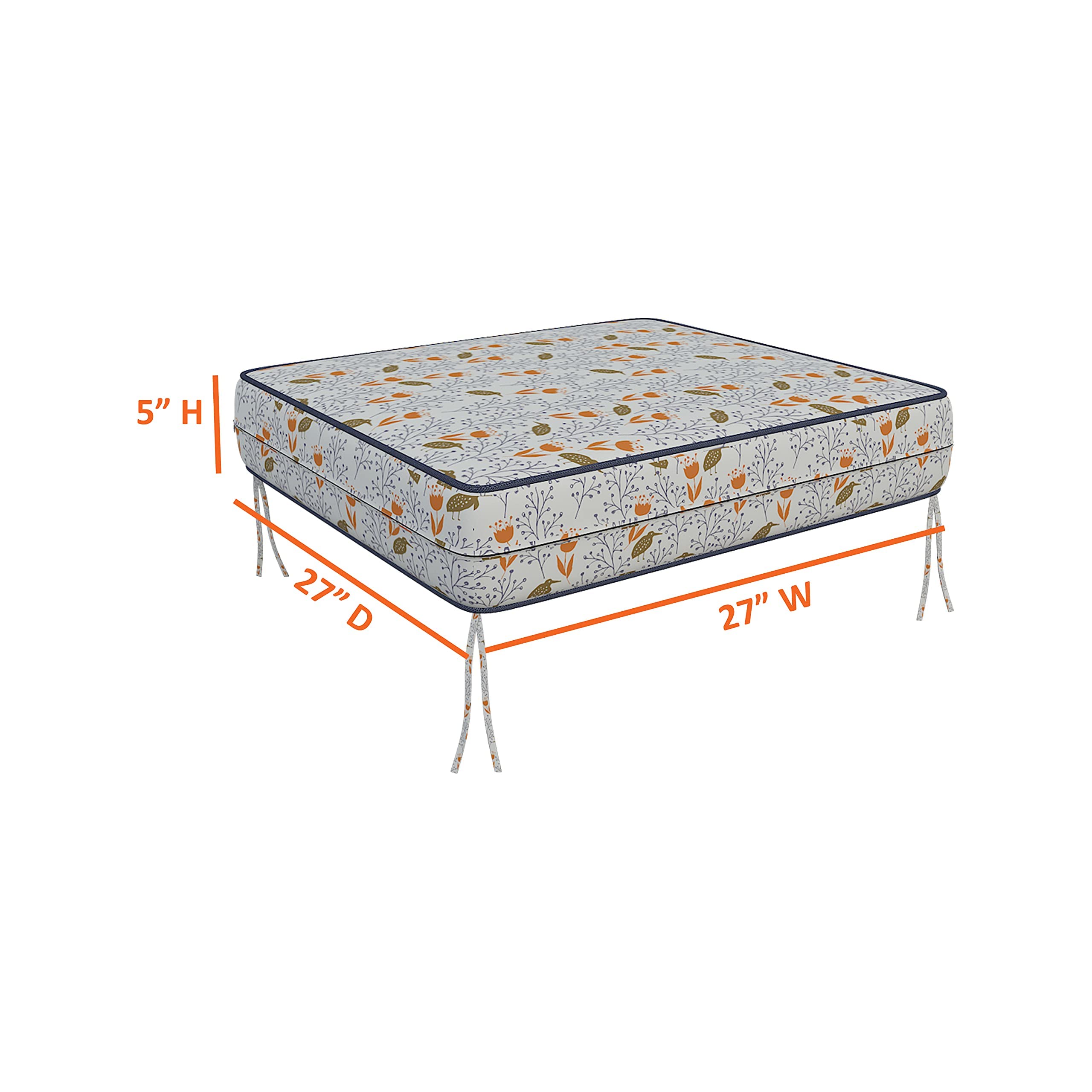 Covers & All Kwadratowa poszewka na poduszkę 2 szt. 600 D pokrowiec na fotel patio wodoodporny wysoce trwały materiał poliestrowy z zamkami błyskawicznymi (tylko pokrowiec) (13 cm wys. x 70 cm szer. x 70 cm głęb, wzór 02)
