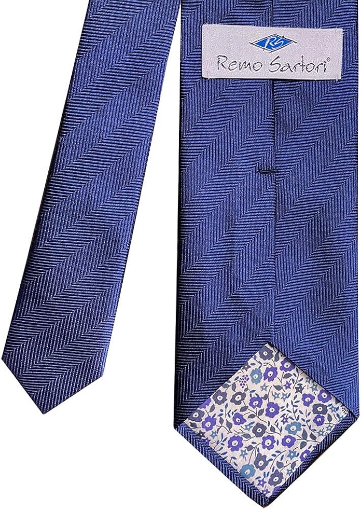Remo Sartori Made in Italy Extra Long XL HerringboneTall Necktie, 61"- 69" Length, Silk at  Men’s Clothing store