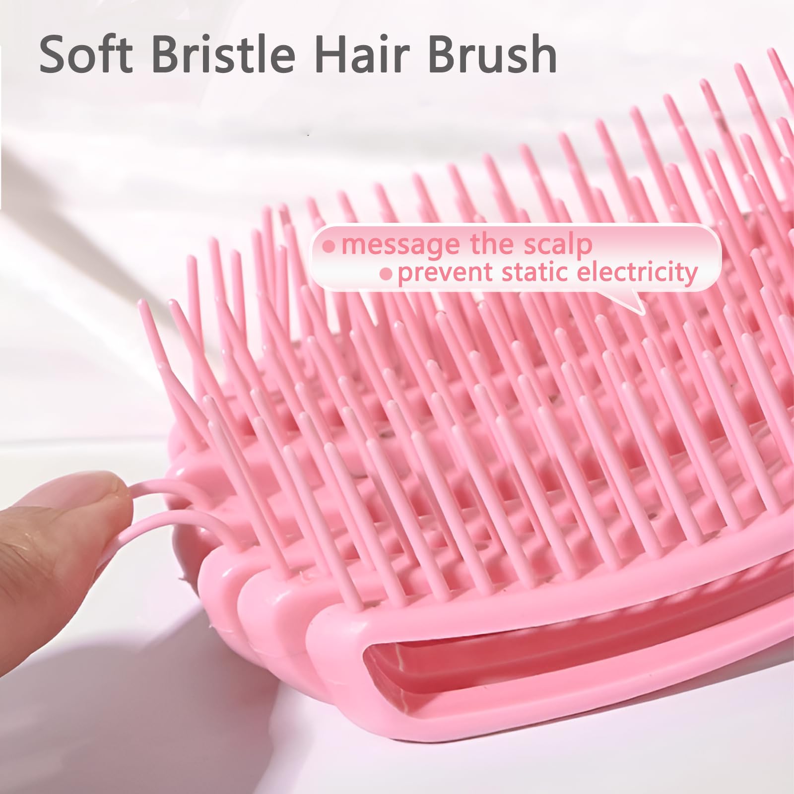 Detangling Hair Brush, Curly Hair Brush, Vented Styling Brush for Wet & Dry, Eliminates Tangles, Anti Static - Image 4