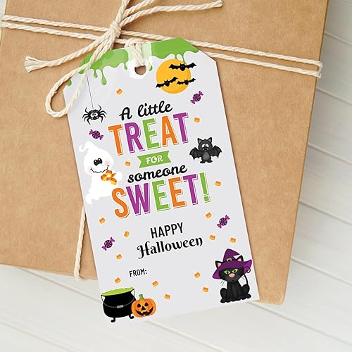 Miniatura 3 de 25 etiquetas de regalo de comida de Halloween para niños o adultos, etiquetas divertidas de vacaciones para galletas, dulces o regalos fabricados en