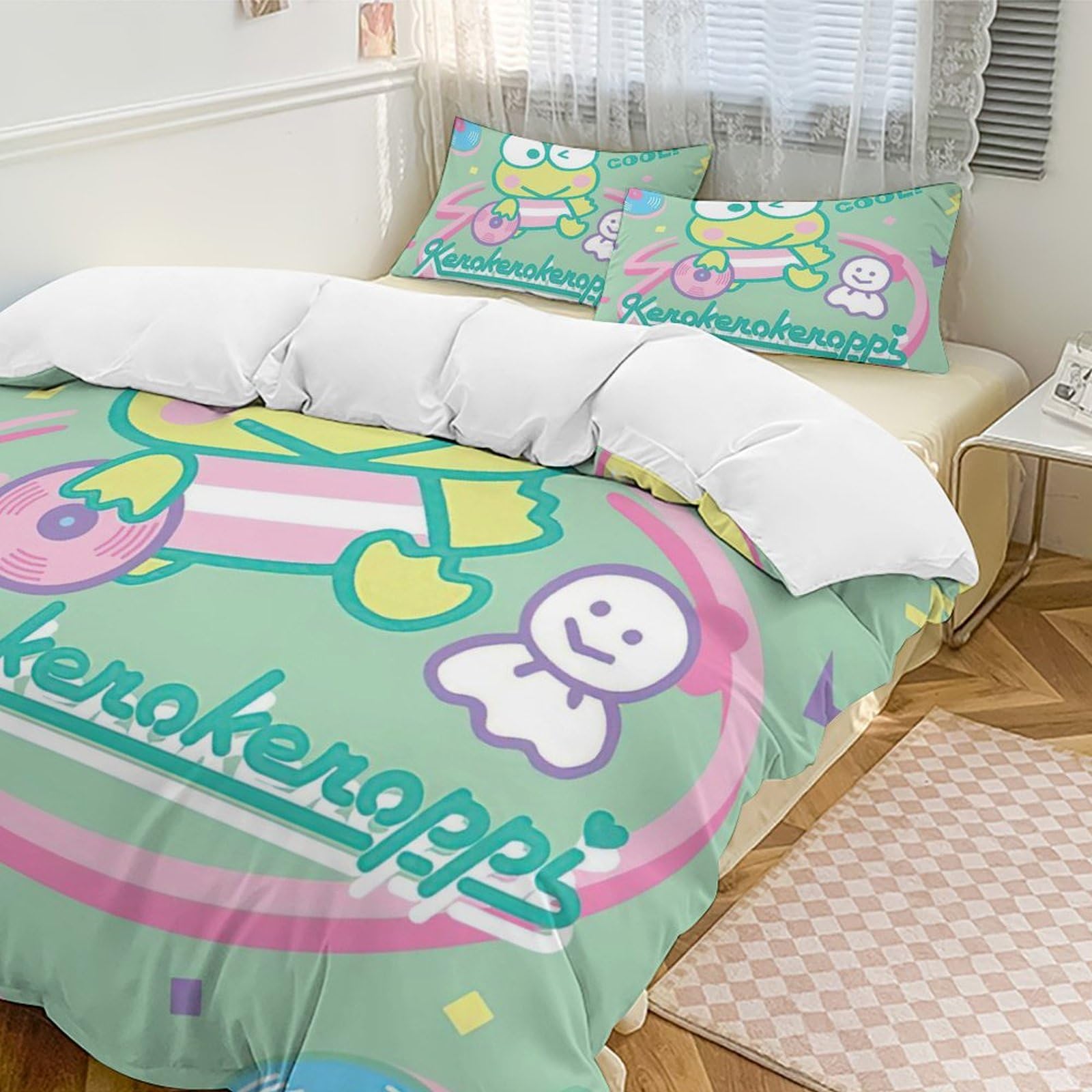 Amazon｜けろけろけろっぴ ベッド3点セット 布団カバー シングル 3点