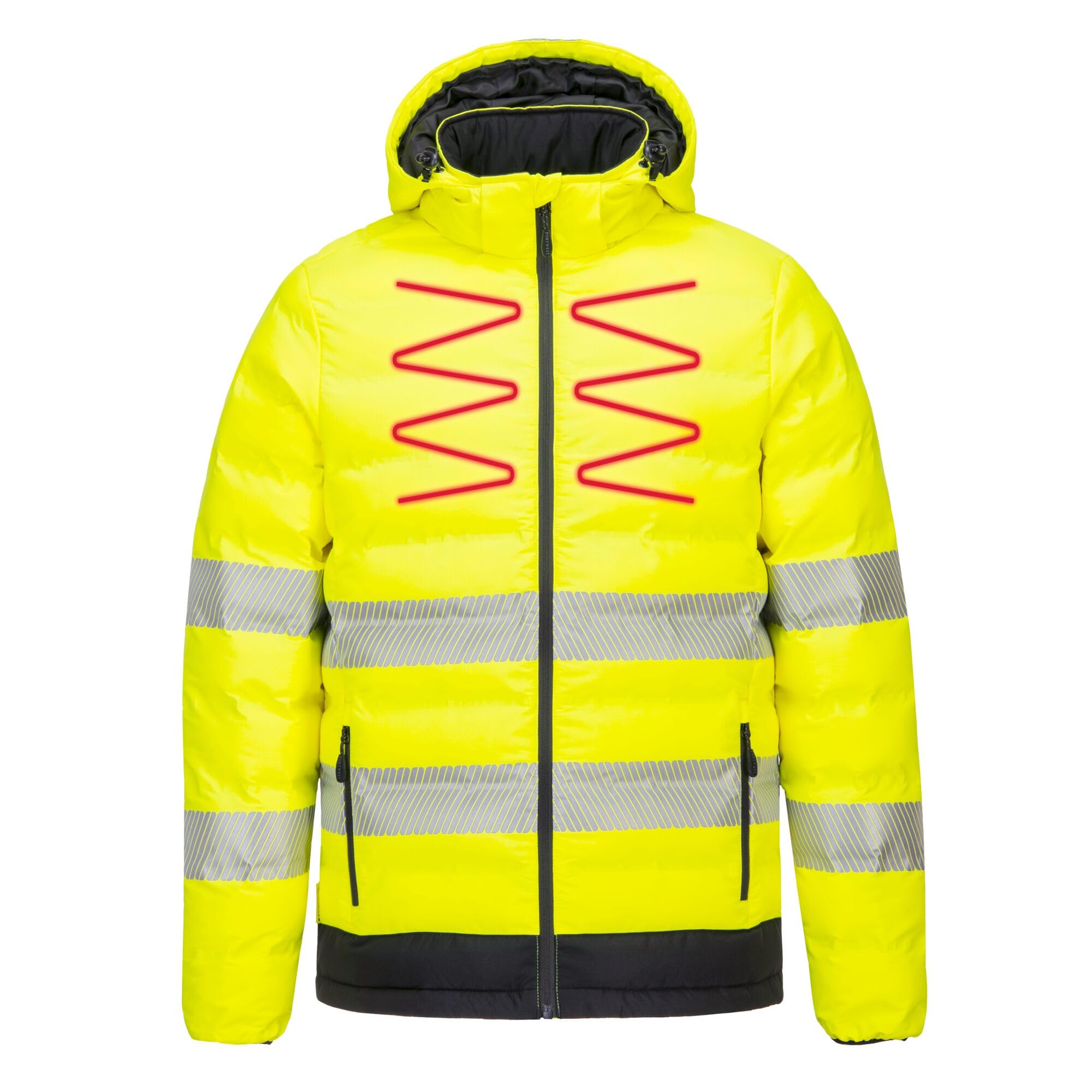 Portwest - Doudoune chauffante par ultrasons Haute visibilité Taille:L