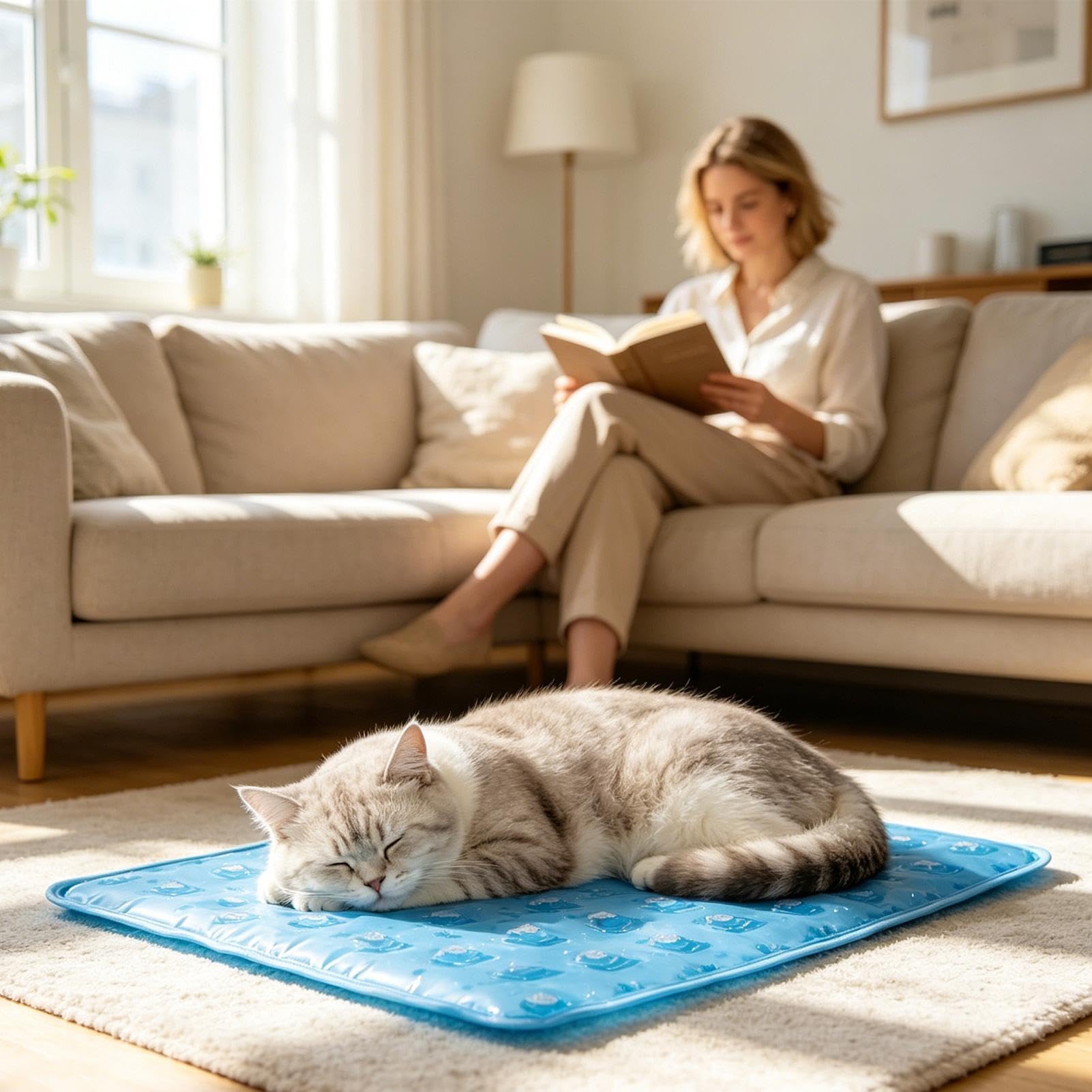 Lit Rafraîchissant Pour Chien Tapis Pour Animal En PVC Antidérapant Pliable | Tapis Couchage Rafraîchissant pour Chien Idéal pour Voiture Parc Plage Balcon Pelouse Salon