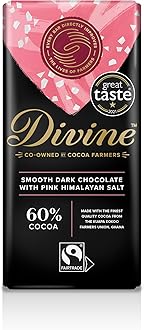 DIVINE CHOCOLATE Dark Chocolate Pink Himilayan Salt, 90 GR