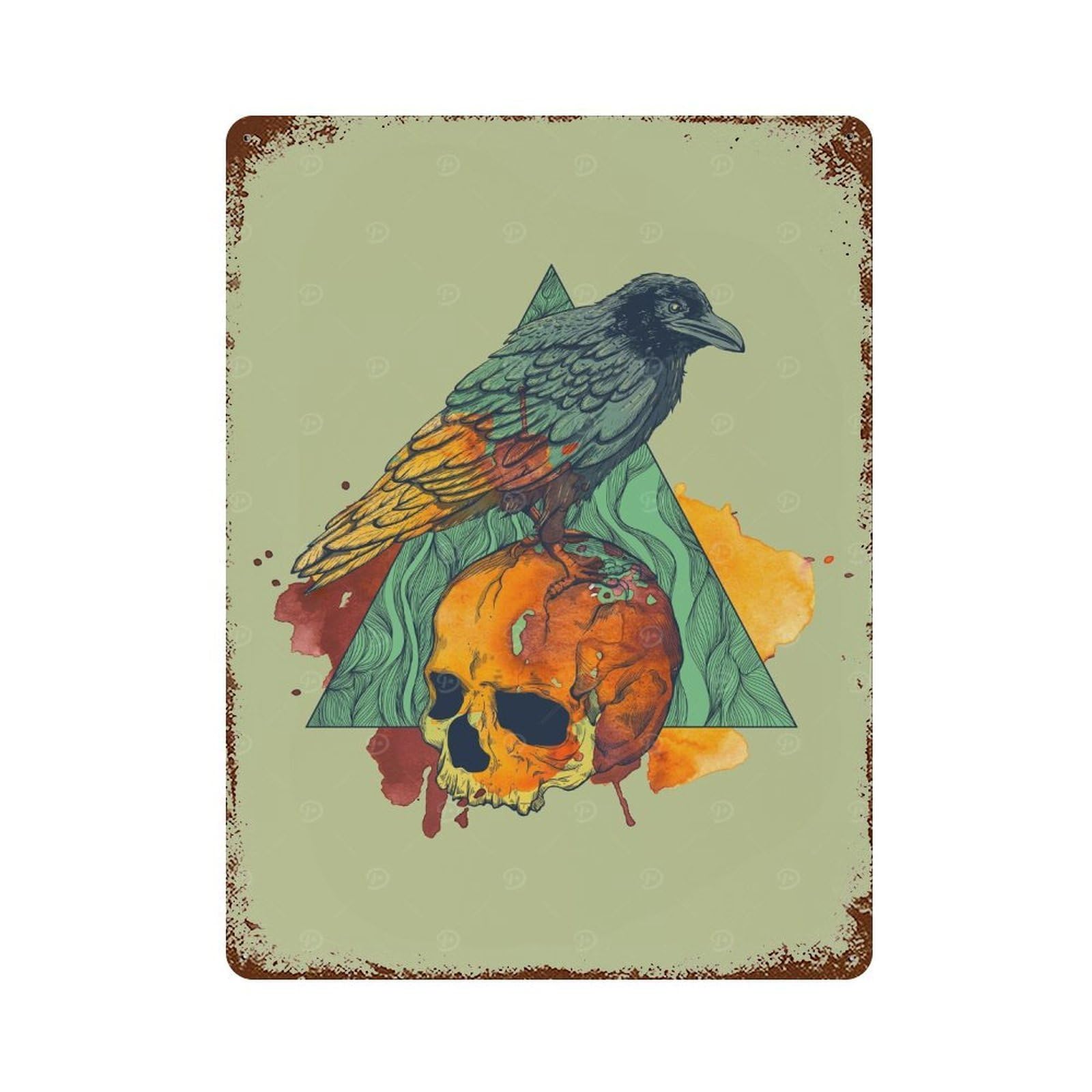 Nevermore Crow Retro Metal Sign 15.7"x11.8", for Pub, Kitchen And Man Cave Decor, Industrial Home Decor