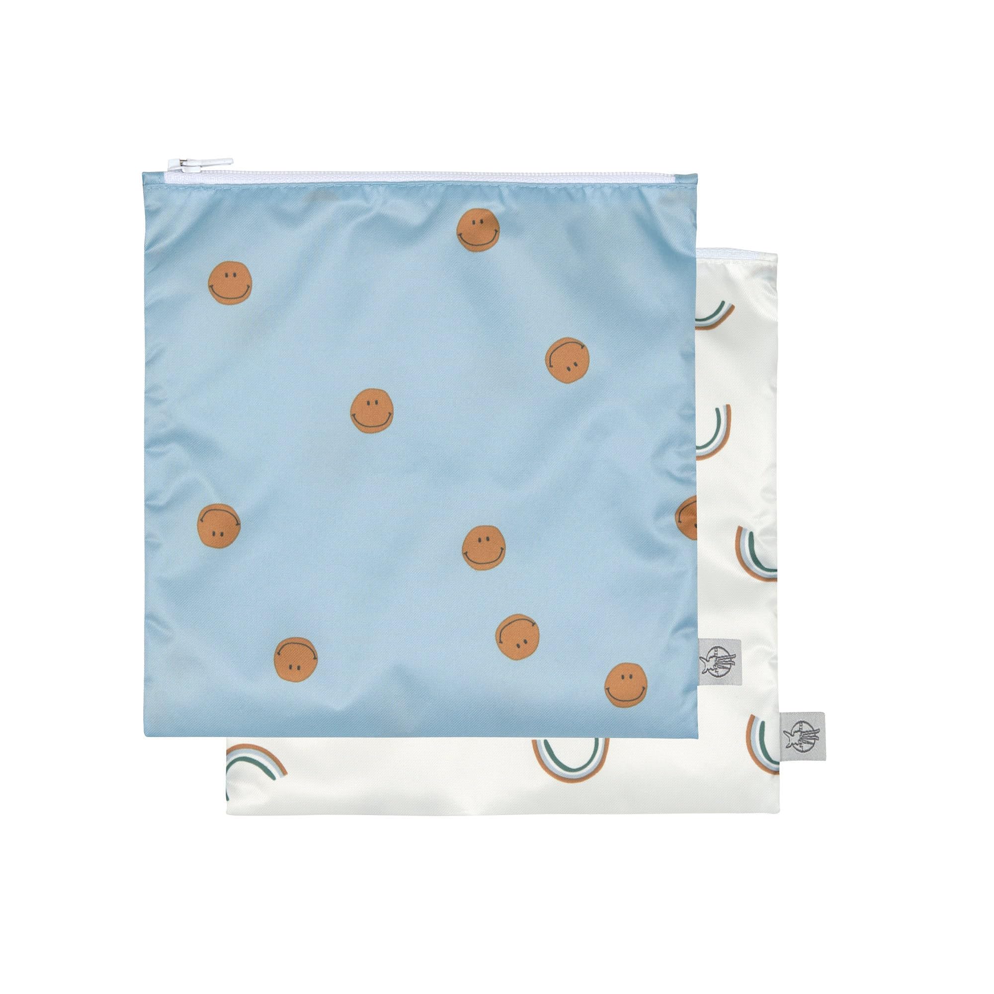 LÄSSIG Reusable Storage Bag Snack Bag 2pcs/Snack Bag Happy Rascals Smile