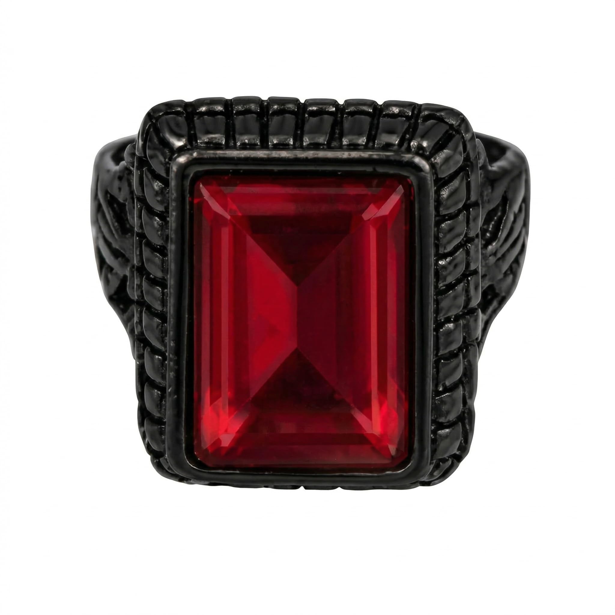 salvus app solutions Black Multicolor Crystal Square Shaped Ring for Men and Boys/Stainless Steel Rings/Accessories Jewellery for Men & Boys (1 PC_Adjustable)-picture-58
